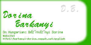 dorina barkanyi business card